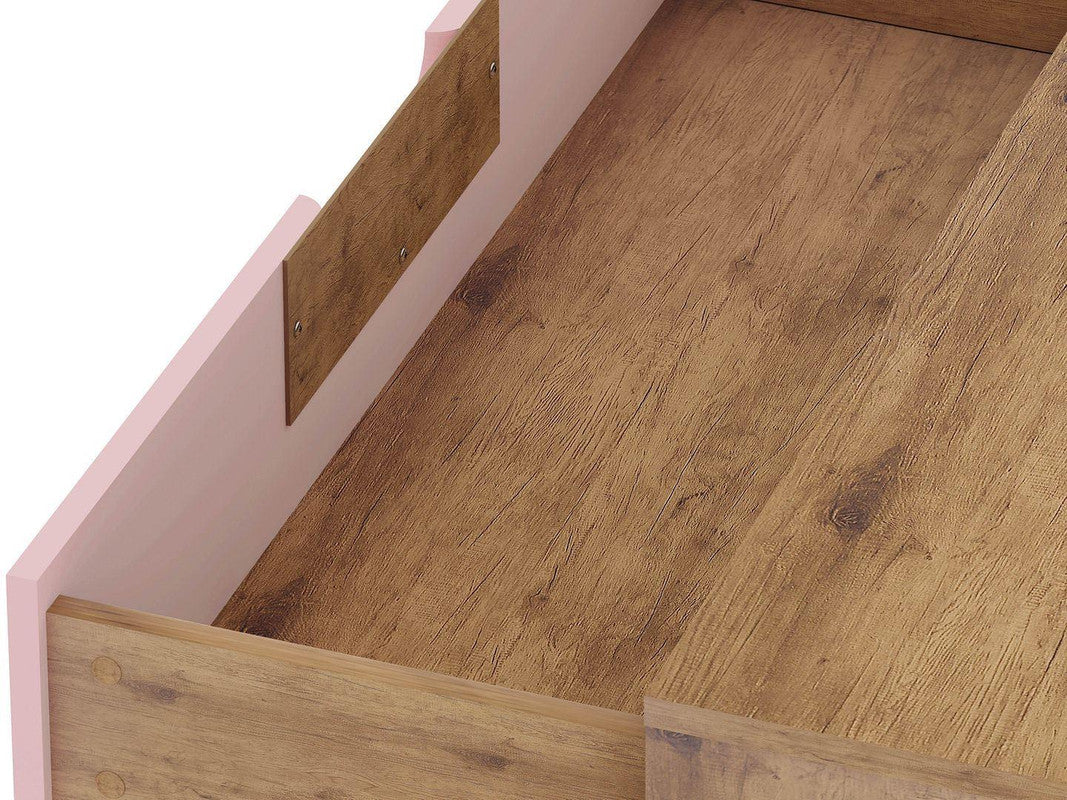 Nuuk 3-Drawer Dresser and Night Table Set - Nature/Rose Pink