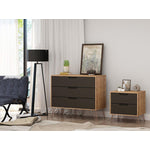 Nuuk 3-Drawer Dresser and Night Table Set - Nature/Textured Grey