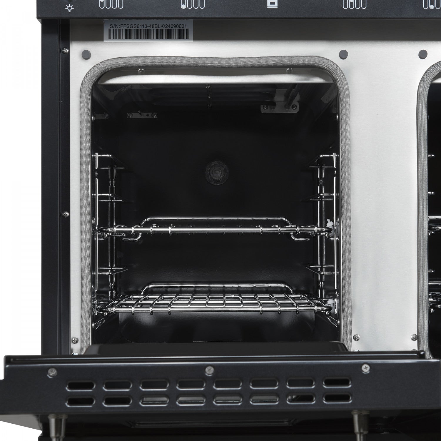 Forno Antico 48" Black Freestanding Dual Fuel Double Oven Range (5.5 Cu. Ft.) - FFSGS6113-48BLK