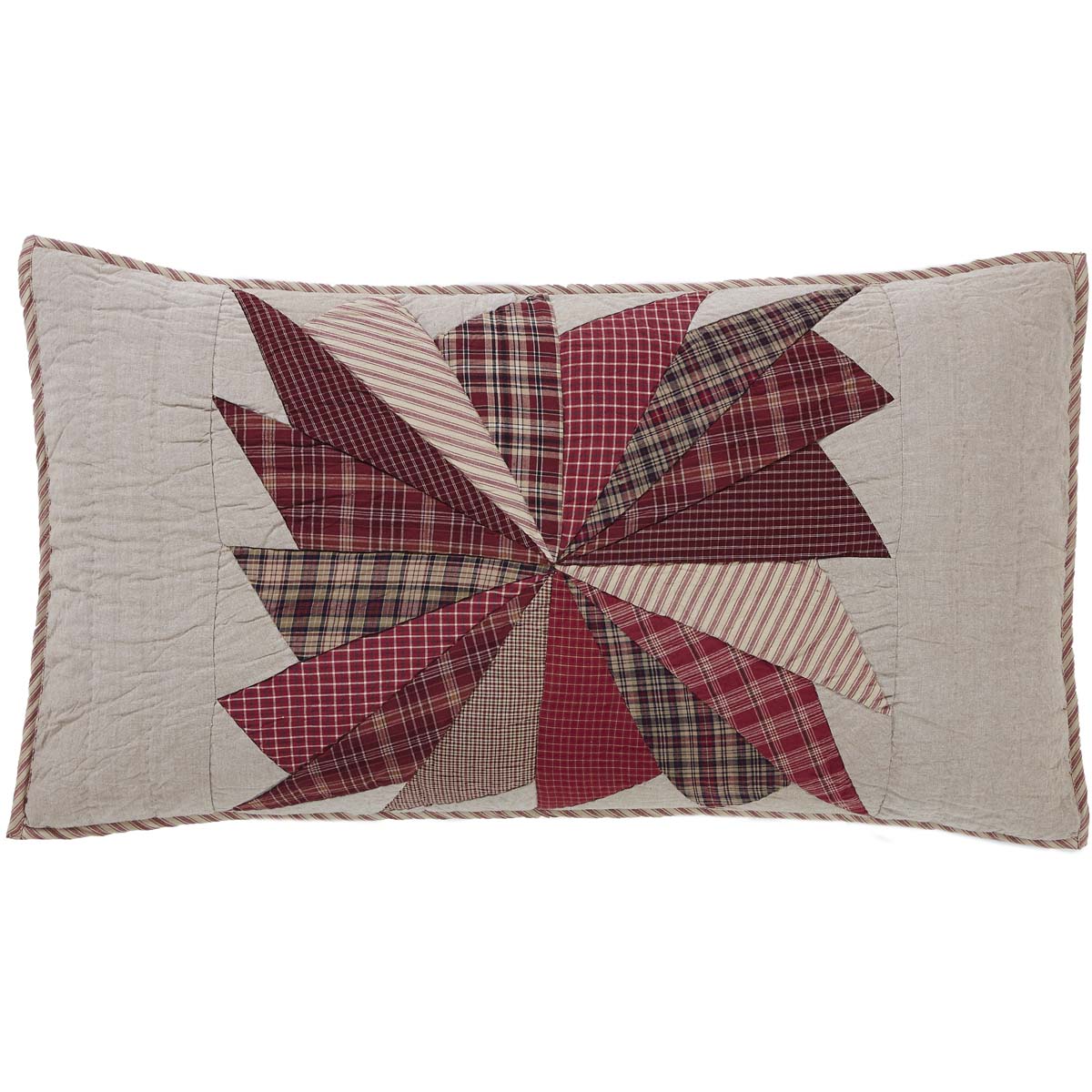 Rutland King Sham - Beige/Barn Red