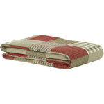 Mayfred Luxury King Quilt - Khaki/Barn Red
