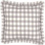 Kuna 18 x 18 Ruffled Pillow - Grey/White