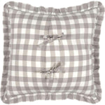 Kuna 18 x 18 Ruffled Pillow - Grey/White
