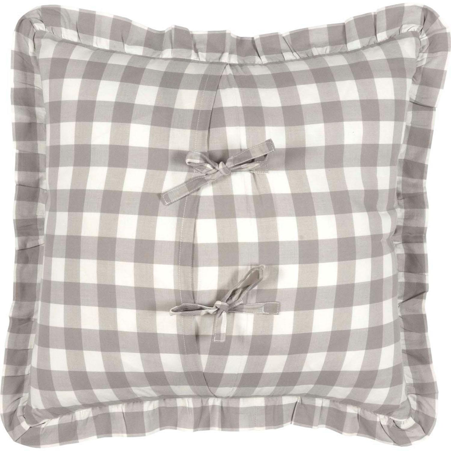 Kuna 18 x 18 Ruffled Pillow - Grey/White