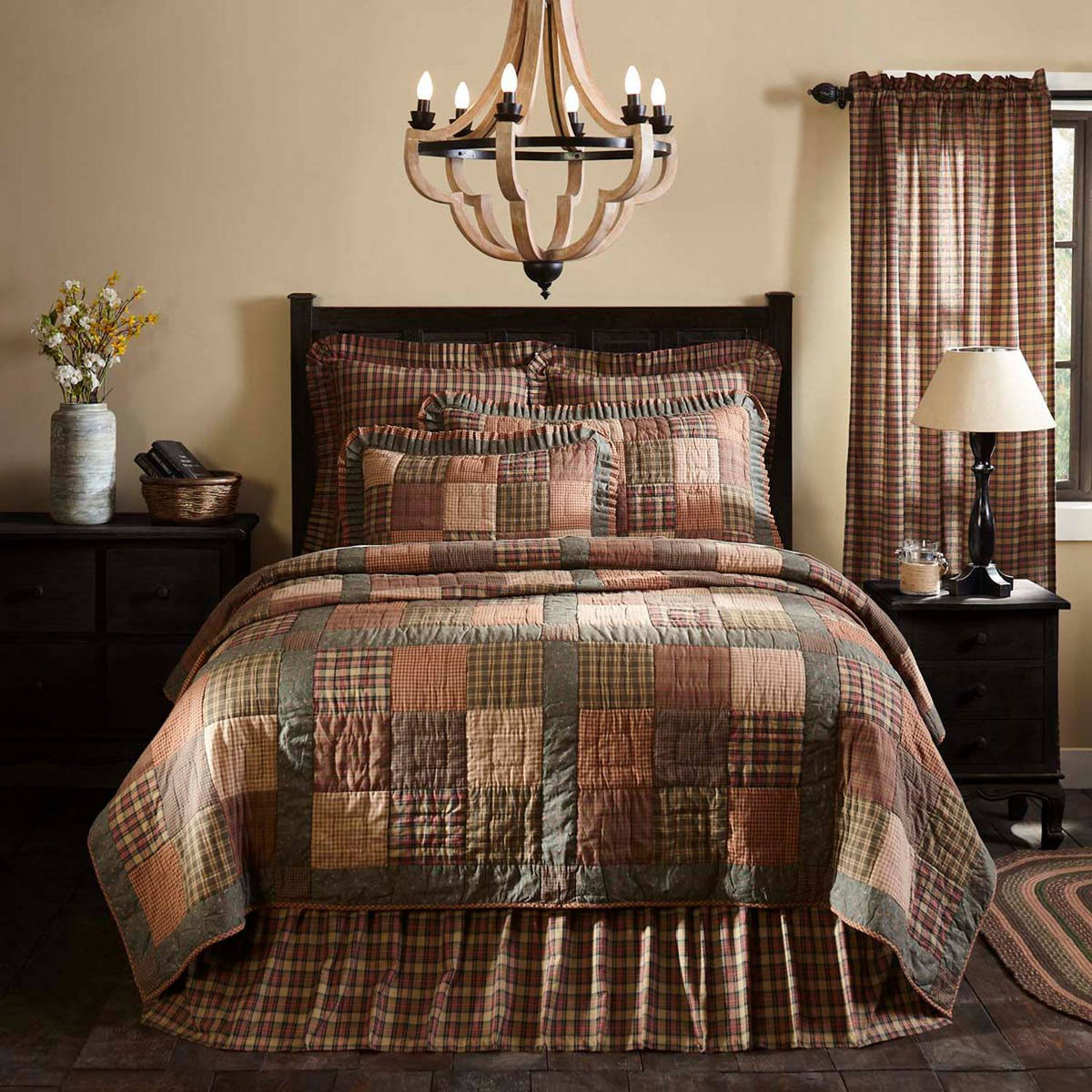 Knightsbridge King Quilt - Olive/Khaki