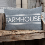 Kiraly Utca Farmhouse Pillow - 14x22 - Blue