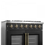 Forno Galiano 36" Black French Door Freestanding Gas Range (5.36 Cu. Ft.) - FFSGS6444-36BLK