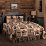 Malta Twin Quilt Set - Khaki/Barn Red