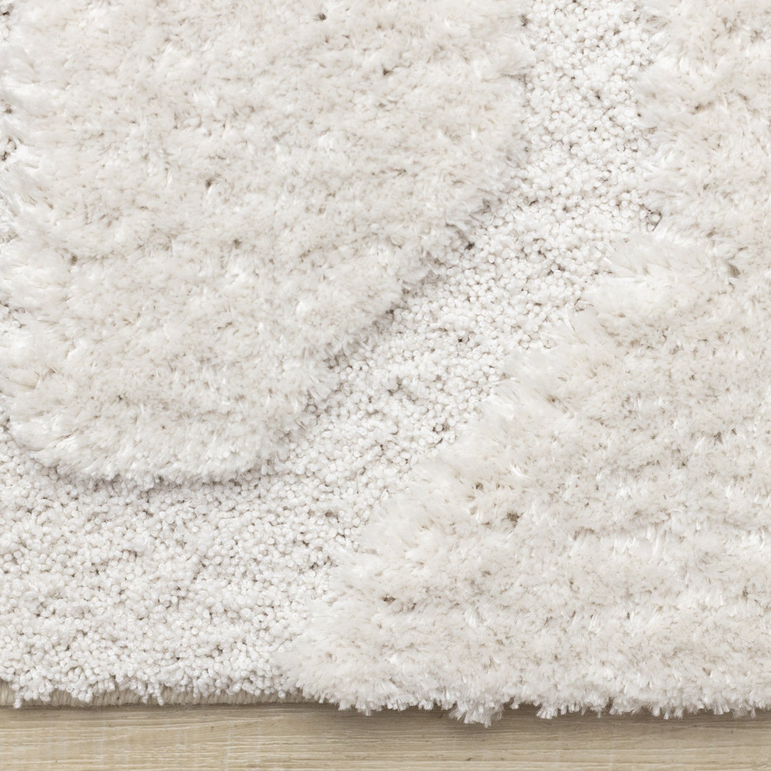 Luxury Plush Textured Shapes Area Rug - 5' X 8' - Cream