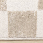 Logan Modern Checkered Area Rug - 8' X 11' - Beige/Cream
