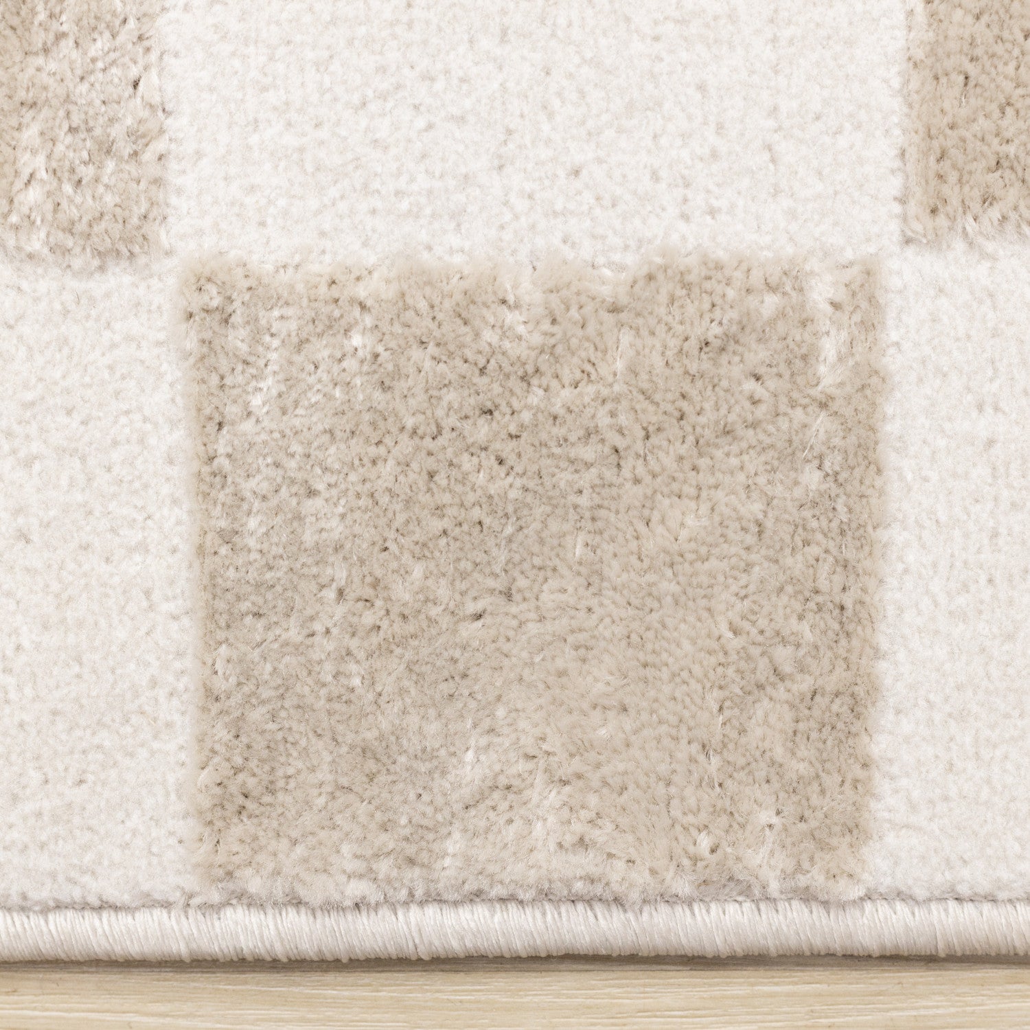 Logan Modern Checkered Area Rug - 8' X 11' - Beige/Cream