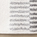 Claremont Sleek Modern Lines Area Rug - 8' X 11' - White/Grey