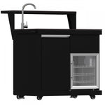 Forno All'Aperto Black Countertop Outdoor Kitchen with 62,600 BTU BBQ and Beverage Centre - FODKT2582BLK