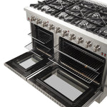 Forno Galiano 48" Stainless Steel Freestanding Double Oven Gas Range (6.58 Cu. Ft.) - FFSGS6244-48