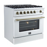 Forno Marco 36" White Freestanding Gas Range (5.36 Cu. Ft.) - FFSGS6277-36WHT
