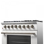 Forno Galiano 36" White Dual Fuel Range with True Convection (5.36 Cu. Ft.) - FFSGS6156-36WHT