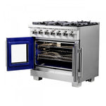 Forno Capriasca 36" Stainless Steel French Door Freestanding Gas Range with Air Fry (5.36 Cu. Ft.) - FFSGS6460-36