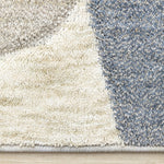 Recycled Polyester Modern Teardrop Area Rug - 8' X 11' - Blue/Grey