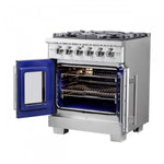 Forno Capriasca 30" Stainless Steel French Door Freestanding Gas Range with Air Fry (4.32 Cu. Ft.) - FFSGS6460-30
