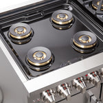 Forno Capriasca 48" Stainless Steel Freestanding Dual Fuel Double Oven Range with True Convection (6.58 Cu. Ft.) - FFSGS6387-48