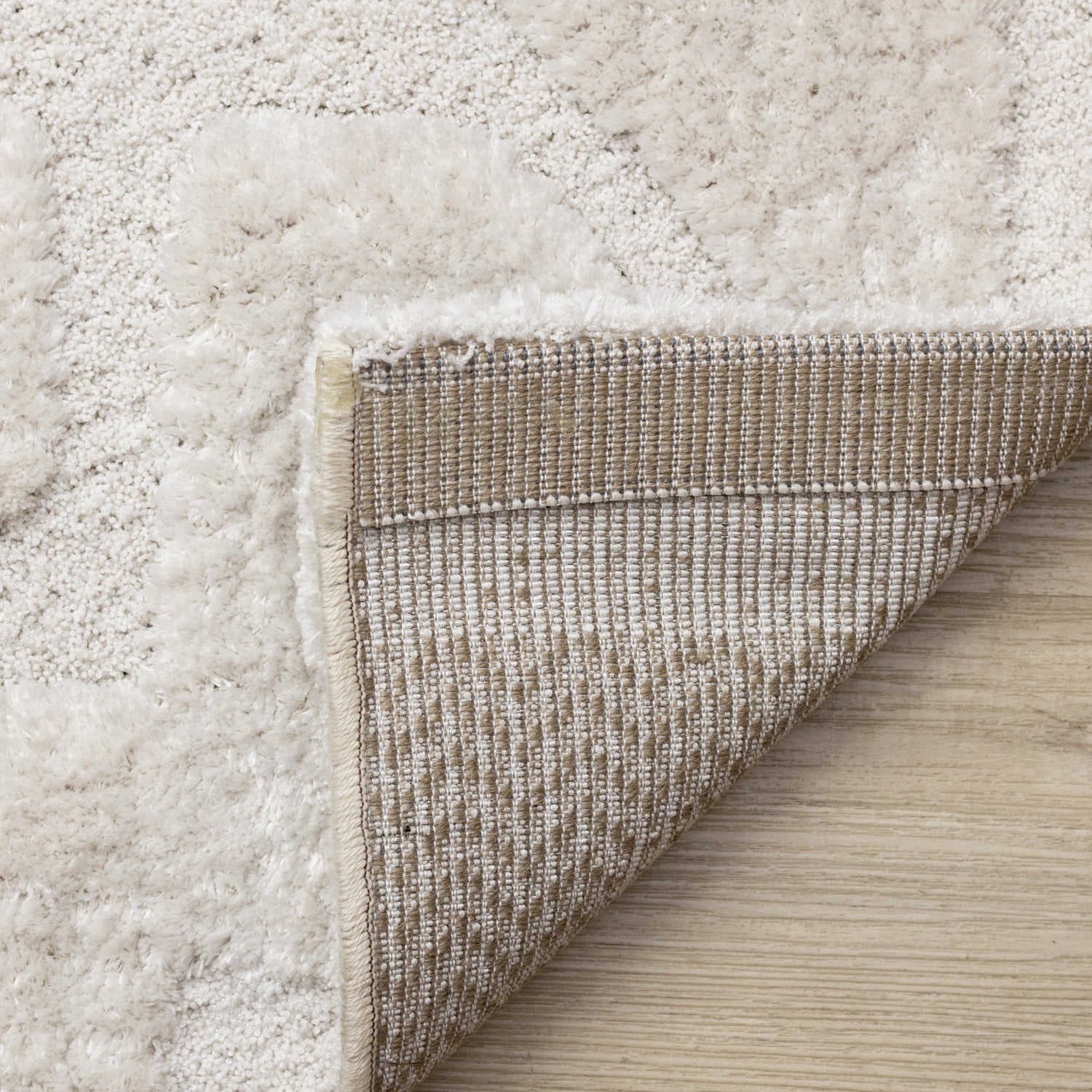 Luxury Plush Textured Shapes Area Rug - 5' X 8' - Cream