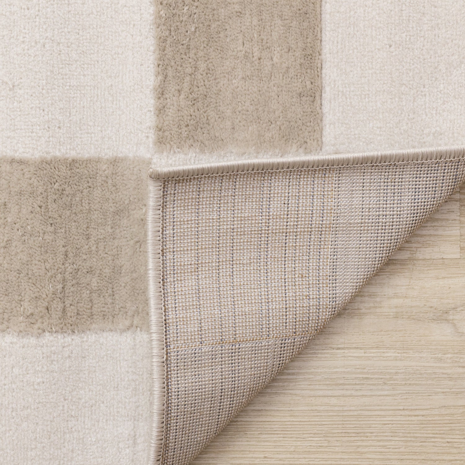 Logan Modern Checkered Area Rug - 8' X 11' - Beige/Cream