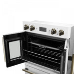 Forno Asti White 30" French Door Double Wall Oven with Dual True Convection and Air Fry (7.36 Cu. Ft.) - FBOEL1340-30WHT