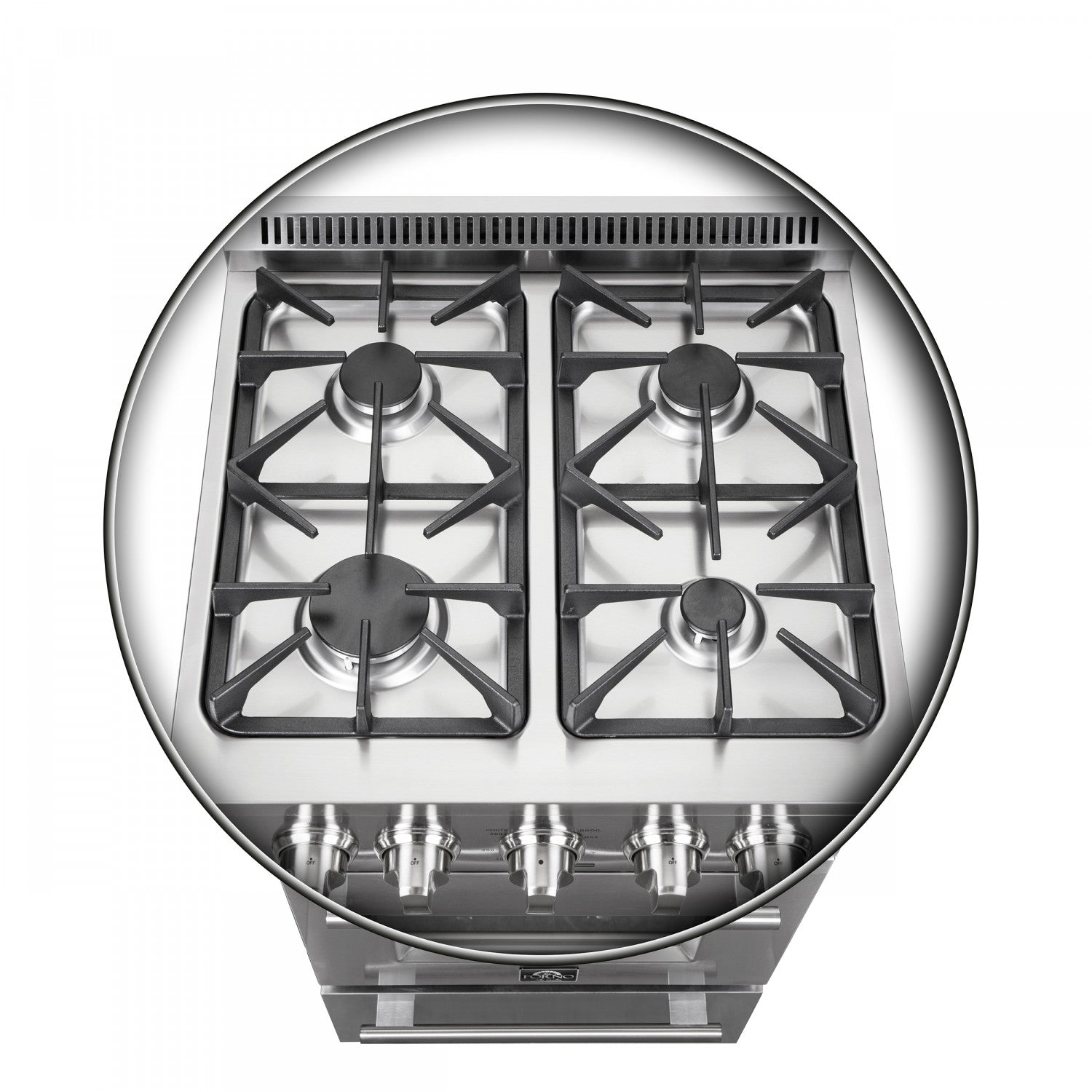 Forno Breno 24" Stainless Steel Freestanding Gas Range with Air Fry (2.3 Cu. Ft.) - FFSGS6290-24