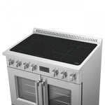 Forno Torino Stainless Steel 36" True Convection Induction Range with Air Fry and Air Sous Vide (5.36 Cu. Ft.) - FFSIN0950-36