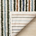 Nora Casual Contemporary Striped Area Rug - 5' X 8' - Cream/Blue/Yellow
