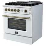 Forno Giovanni 30" White Freestanding Gas Range (4.32 Cu. Ft.) - FFSGS6274-30WHT