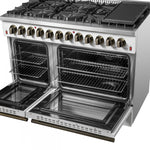 Forno Galiano 48" White Freestanding Dual Fuel Double Oven Range with True Convection (6.58 Cu. Ft.) - FFSGS6156-48WHT