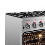 Forno Massimo 36" Stainless Steel Dual Fuel Range with True Convection and Air Fry (5.36 Cu. Ft.) - FFSGS6125-36
