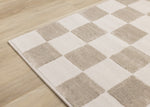 Logan Modern Checkered Area Rug - 8' X 11' - Beige/Cream