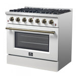 Forno Galiano 36" White French Door Freestanding Gas Range (5.36 Cu. Ft.) - FFSGS6244-36WHT