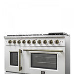 Forno Galiano 48" White Freestanding Double Oven Gas Range (6.58 Cu. Ft.) - FFSGS6444-48WHT