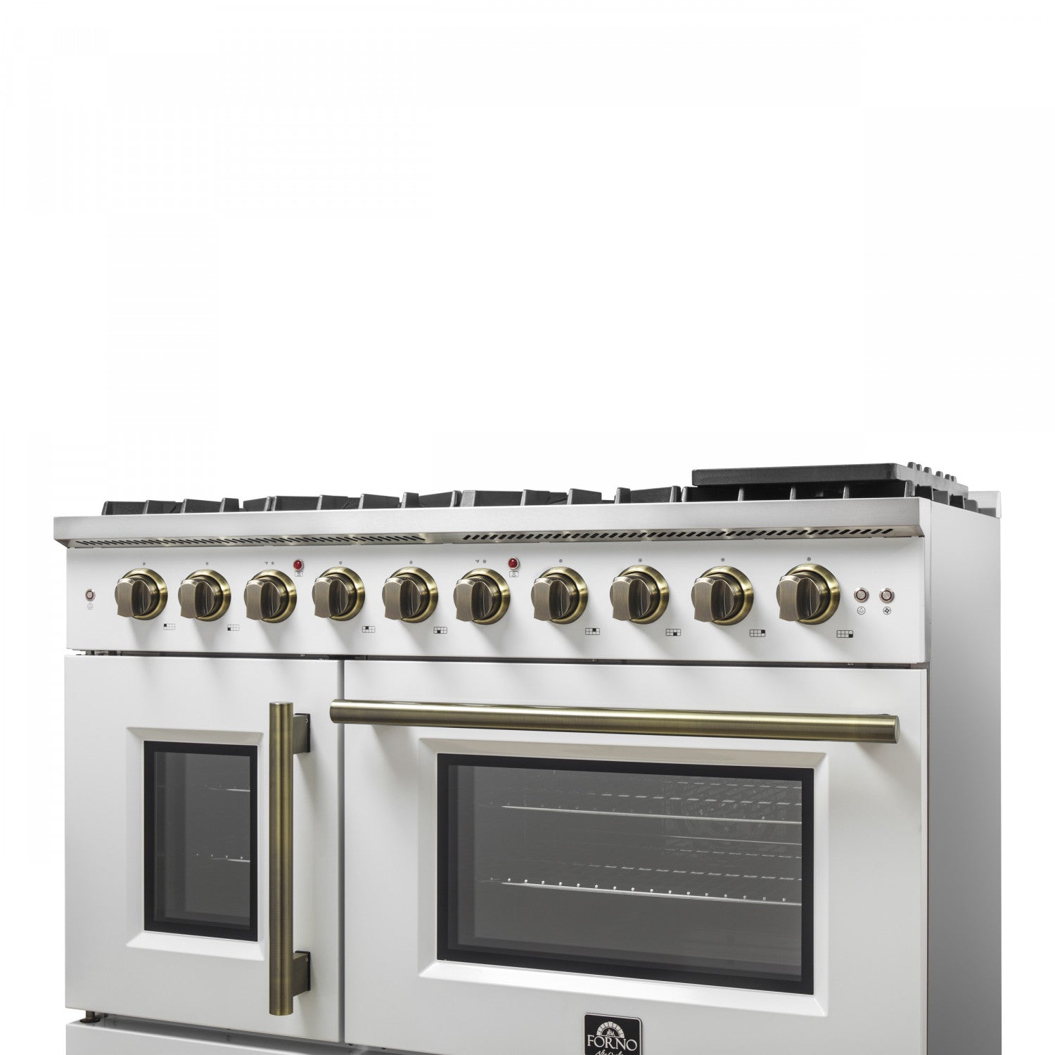 Forno Galiano 48" White Freestanding Double Oven Gas Range (6.58 Cu. Ft.) - FFSGS6444-48WHT