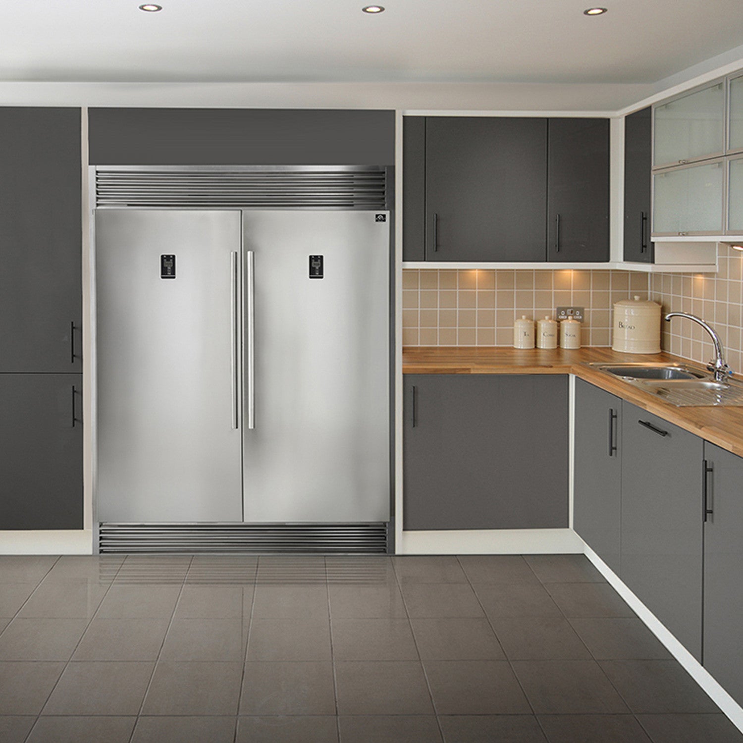 Forno Rizzuto 56" Stainless Steel 2-piece Convertible Refrigerator/Freezer (27.6 Cu. Ft.) - FFFFD1933-60S