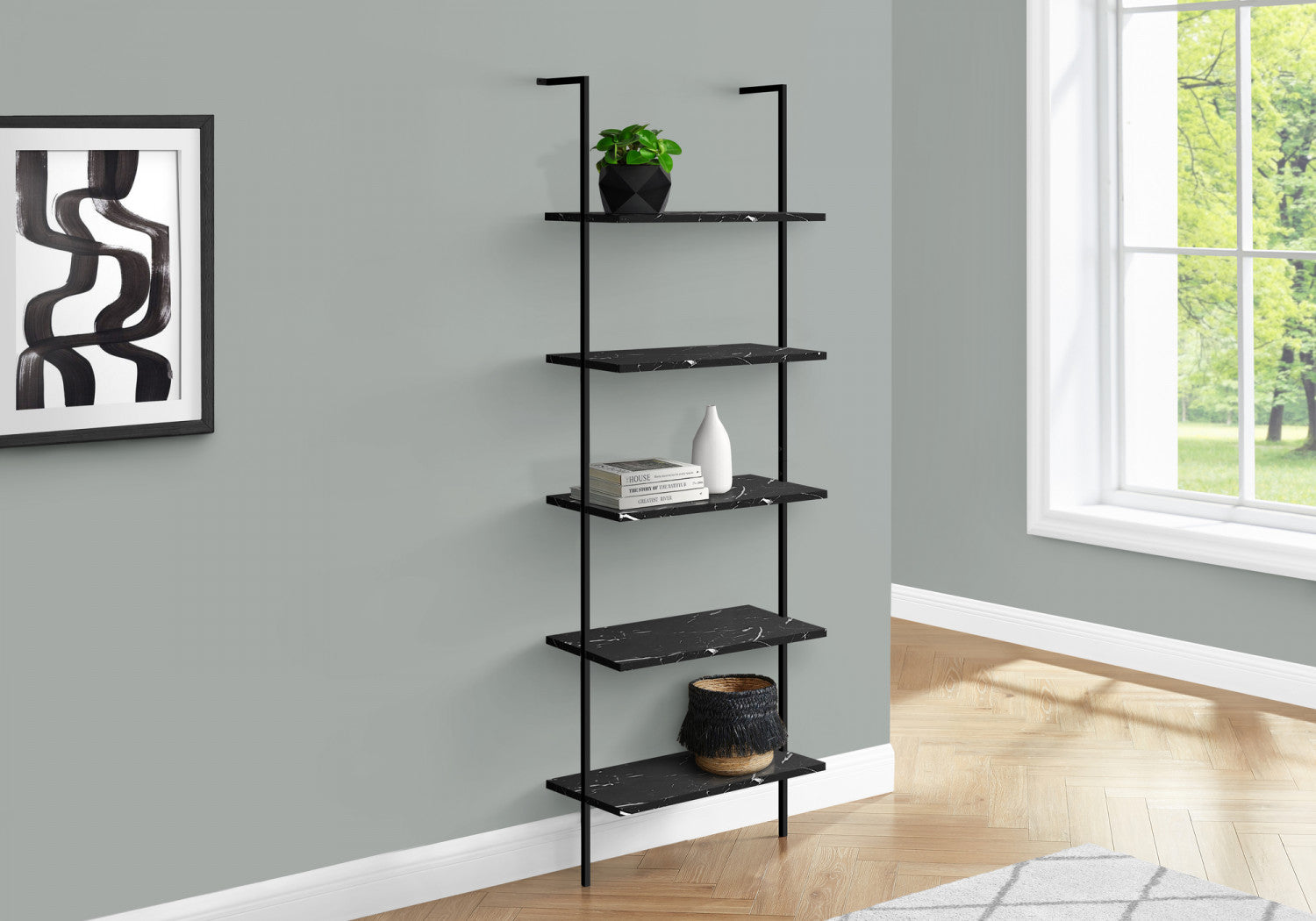 Vale Bookcase - Marble Black