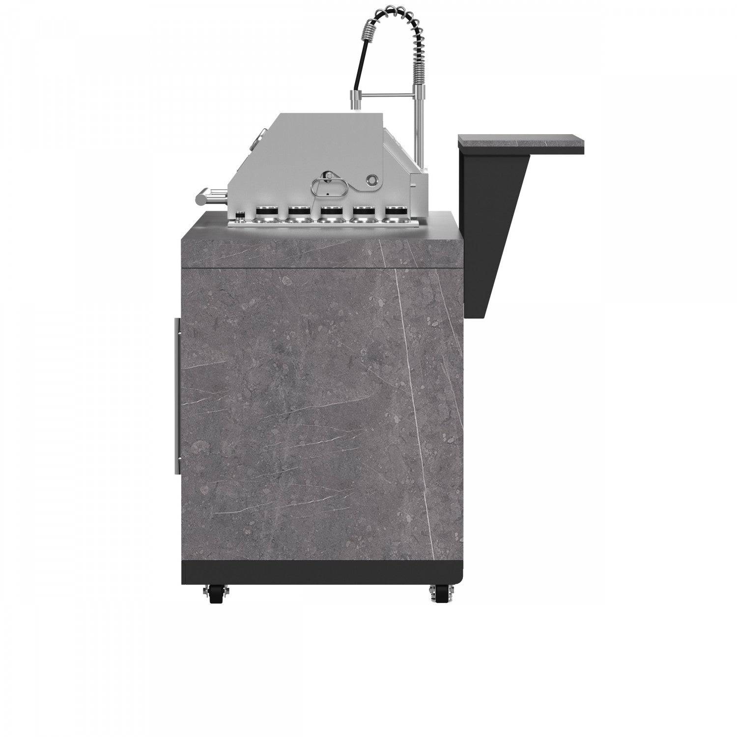 Forno Rimini Gray Countertop Outdoor Kitchen with 30" 62,600 BTU BBQ and Beverage Centre - FODKT2544BLK