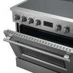 Forno Torino Stainless Steel 36" True Convection Induction Range with Air Fry and Air Sous Vide (5.36 Cu. Ft.) - FFSIN0936-36