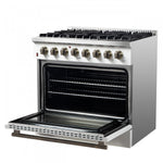 Forno Galiano 36" White Dual Fuel Range with True Convection (5.36 Cu. Ft.) - FFSGS6156-36WHT