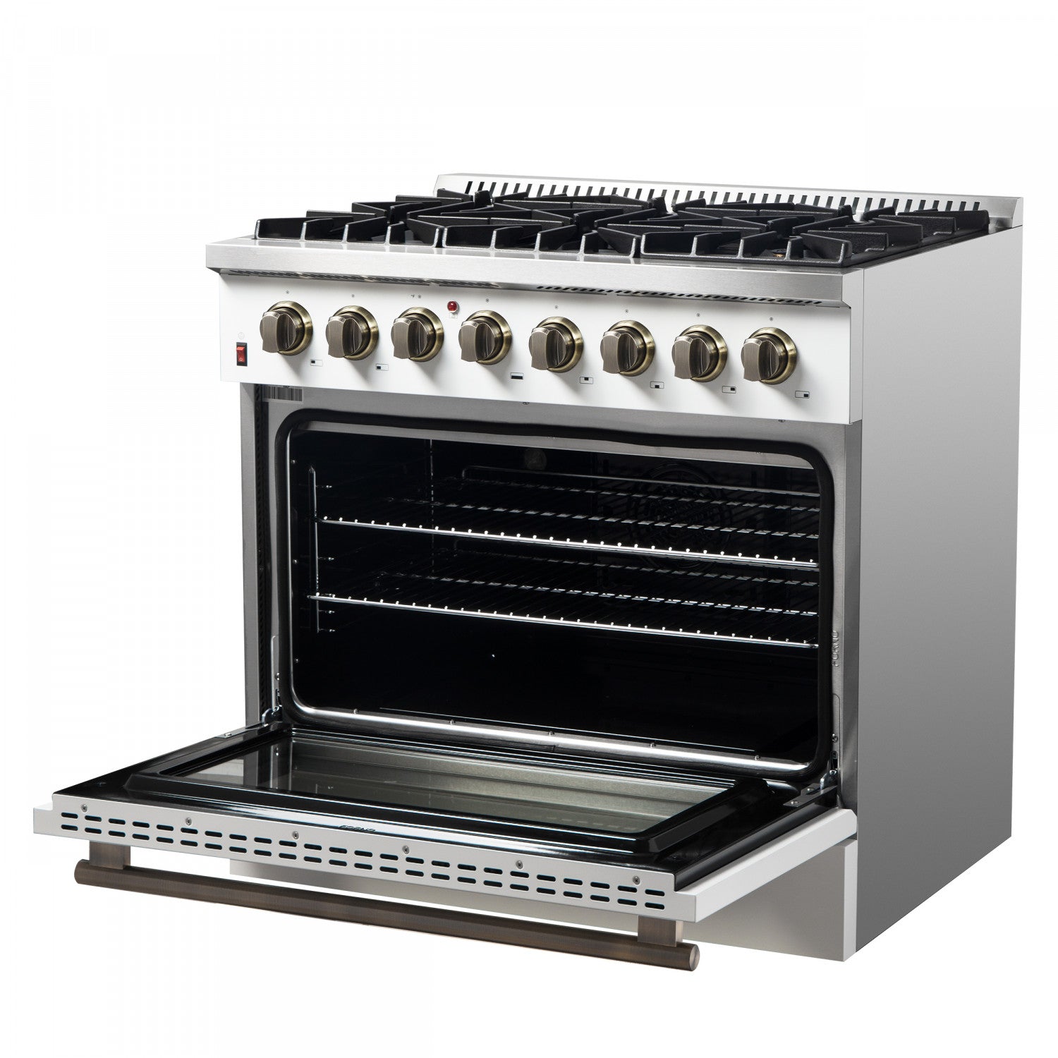 Forno Galiano 36" White Dual Fuel Range with True Convection (5.36 Cu. Ft.) - FFSGS6156-36WHT