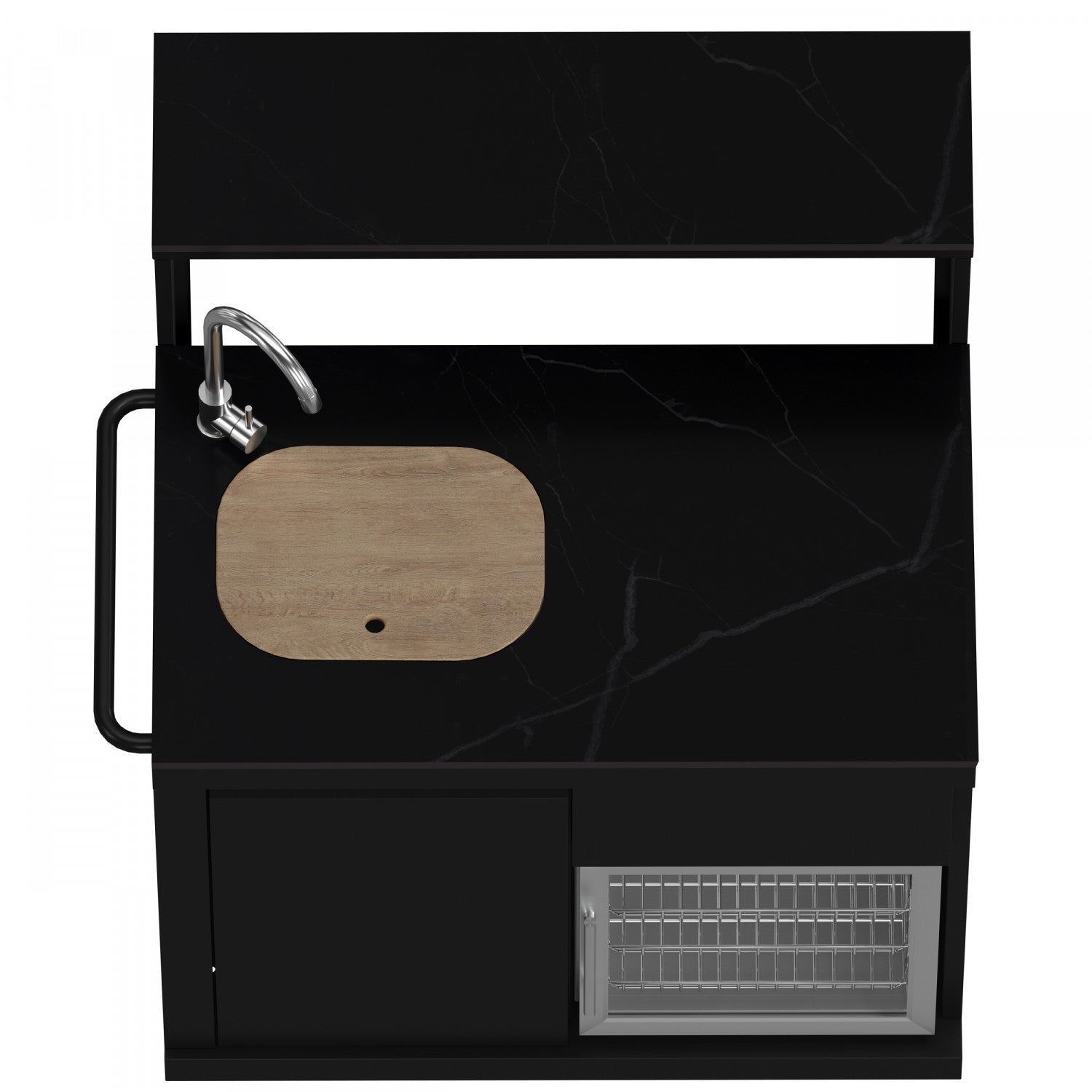 Forno All'Aperto Black Countertop Outdoor Kitchen with 62,600 BTU BBQ and Beverage Centre - FODKT2582BLK