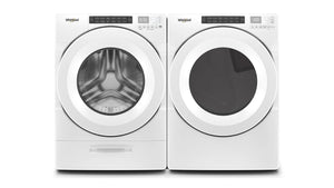 Whirlpool Laveuse à chargement frontal 5,0 pi³ et sécheuse électrique 7,4 pi³ blanc WFW560CHW/YWED560LHW