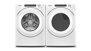 Whirlpool Laveuse à chargement frontal 5,0 pi³ et sécheuse au gaz 7,4 pi³ blanc WFW560CHW/WGD560LHW
