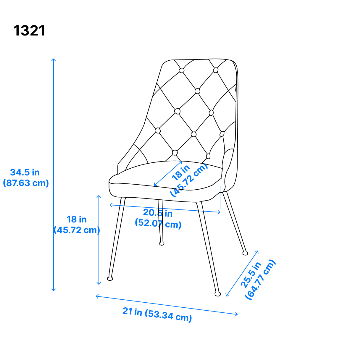 Peacock Velvet Dining Chair - Black/Gold - Set of Two