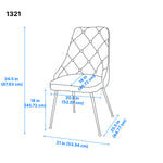 Peacock Velvet Dining Chair - Grey/Black - Set of Two