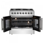 Forno Galiano 36" Stainless Steel French Door Dual Fuel Range with True Convection (5.36 Cu. Ft.) - FFSGS6356-36