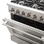 Forno Galiano 36" Stainless Steel Freestanding Gas Range (5.36 Cu. Ft.) - FFSGS6244-36